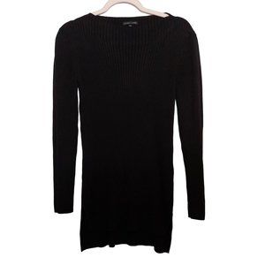 Eileen Fisher Black Long Sleeve Ribbed High Neck Pullover Sweater XS